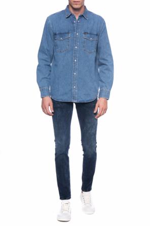 Jeansy 'sleenker' z przetarciami, zdjęcie 2 Jeansy 'sleenker' z przetarciami od Diesel